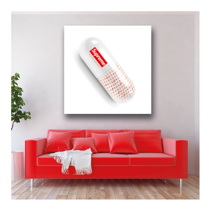 Tableau Capsule blanche Supreme - Tableau PopArt Tableau Capsule blanche Supreme - Tableau PopArt