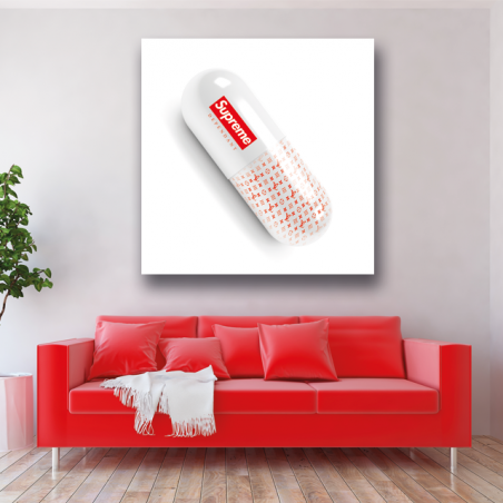 Tableau Capsule blanche Supreme - Tableau PopArt Tableau Capsule blanche Supreme - Tableau PopArt