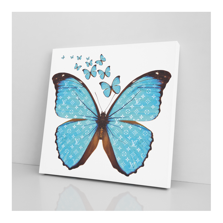 Tableau Papillon Vuitton bleu - Tableau PopArt