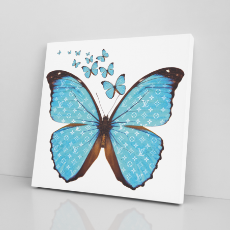 Tableau Papillon Vuitton bleu - Tableau PopArt