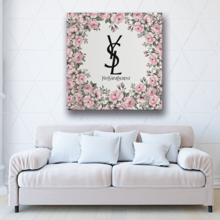Tableau roses Yves Saint-Laurent - Tableau PopArt