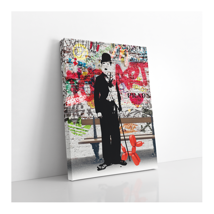 Tableau Charlie Chaplin Graffiti - Tableau PopArt
