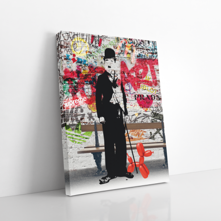 Tableau Charlie Chaplin Graffiti - Tableau PopArt