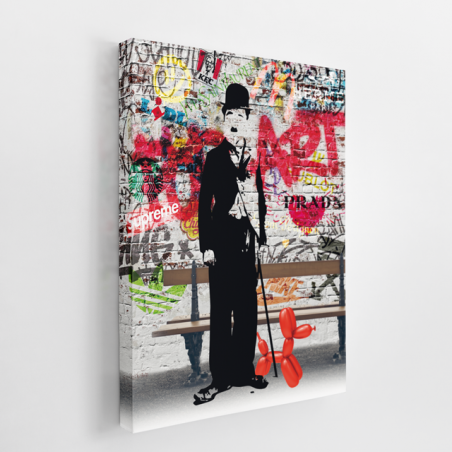 Tableau Charlie Chaplin Graffiti - Tableau PopArt