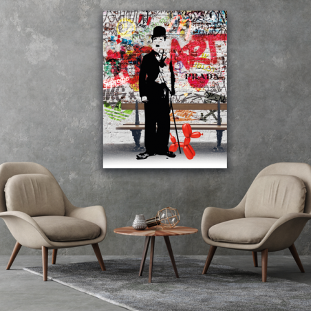 Tableau Charlie Chaplin Graffiti - Tableau PopArt