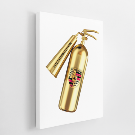 Tableau Extincteur or Porsche - Tableau PopArt