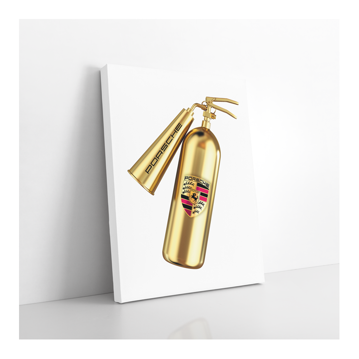 Tableau Extincteur or Porsche - Tableau PopArt