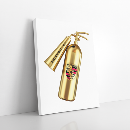 Tableau Extincteur or Porsche - Tableau PopArt