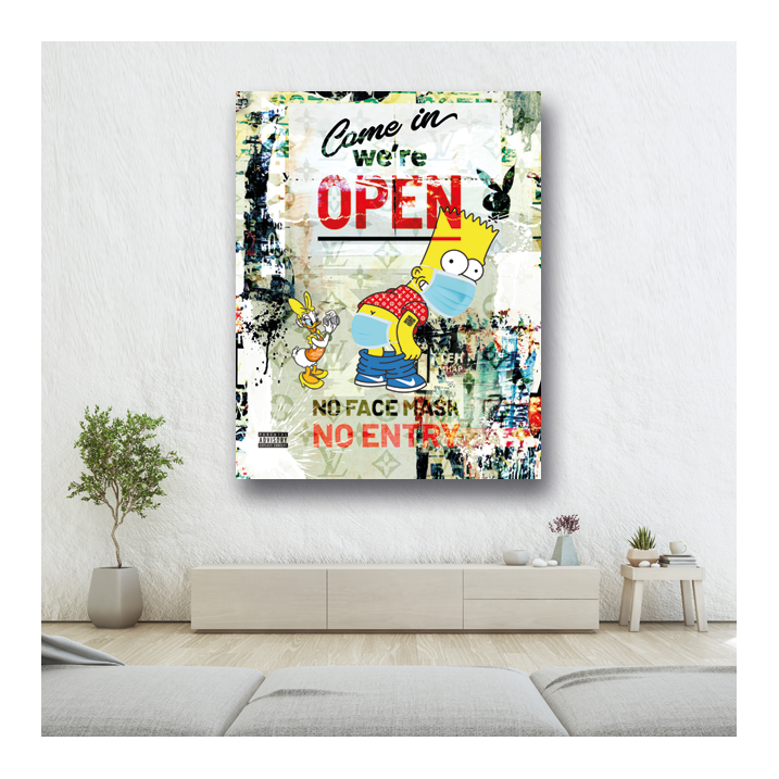Tableau Pop Art Simpson avec masque
