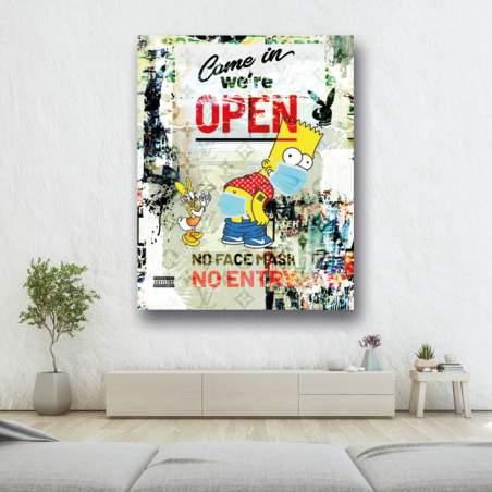 Tableau Pop Art Simpson avec masque